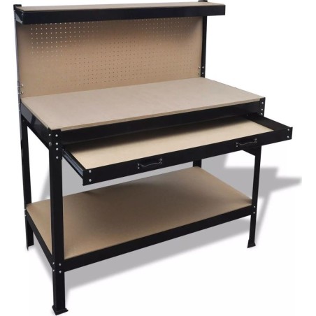 vidaXL Arbeitsplatte mit Werkzeugtafel und Schublade