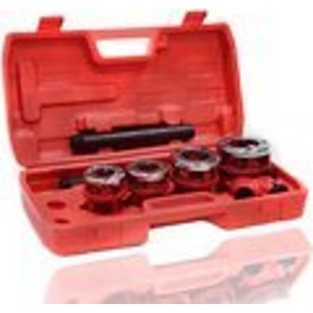 Bituxx Professionelle Rohrgewindeschneidmaschine, 4-teilig im Koffer, Gewindeschneidsatz