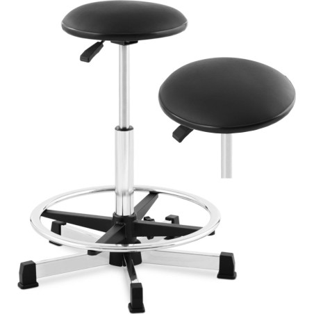 Fromm & Starck Werkstatt-Arbeitshocker mit Fußstütze, 120 kg, 530–800 mm, schwarz Werkstatt-Arbeitshocker mit Fußstütze, p