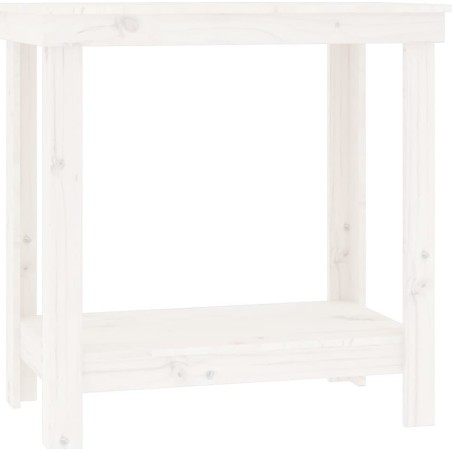 vidaXL vidaXL Arbeitstisch, weiß, 80 x 50 x 80 cm, massives Kiefernholz