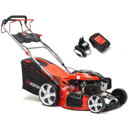 Rasenmäher HKS 853 NLE von HORTMASZ, benzinbetrieben, mit Antrieb und elektrischem Anlasser