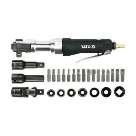 Yato Schlagschrauber-Bit-Set mit Druckluft-Ratsche 1/2" 68 Nm, 30-teilig YT-0982