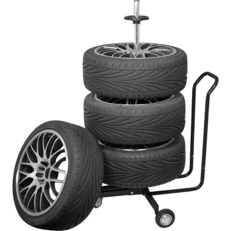 Carpoint Reifenständer mit Abdeckung, Aluminium, schwarz