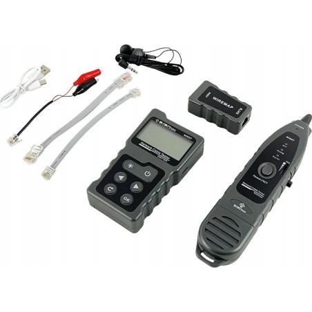 Vielseitiger Netzwerkkabel-Tester mit PoE-, Tracing-, Längenmess- und Durchgangsprüffunktionen sowie ALANTE-Display