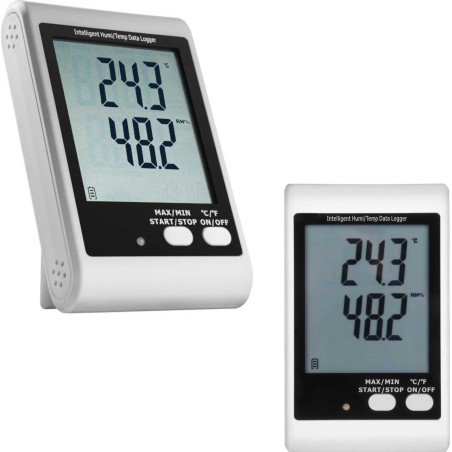 Steinberg Thermo-Hygrometer, Datenlogger für Temperatur und Luftfeuchtigkeit, Messbereich 0–100 % und -35–70 °C, USB