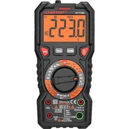 Habotest Multimeter DC 1000 V/10 A, AC 750 V/10 A