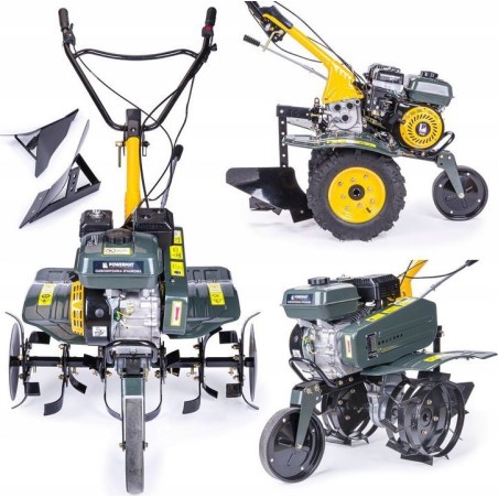 Powermat-Motorhacke – Benzinbetriebene Motorhacke, Kultivator, 7 PS, 90 cm, Pflug – Powermat PM-GGS-700M