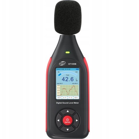 Sonometer, Dezibelmesser, Schallpegel- und Lärmmessgerät 30–130 dB, DC-Ausgang