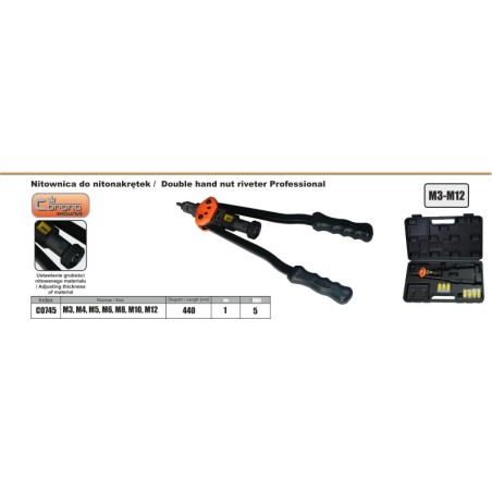 Corona Scheren-Nietzange für Nietmuttern M3–M12 (C0745)