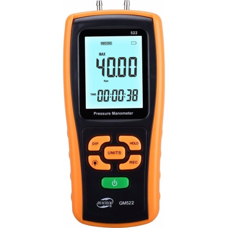 DIGITALES DIFFERENZDRUCKMESSGERÄT – DRUCKMESSER – UNTERDRUCKTESTER MIT USB-ANSCHLUSS, 100 kPa