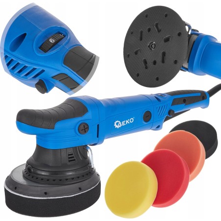 Geko DUAL ACTION-Autopoliermaschine mit einstellbarer Durchmesser von 150 mm PREMIUM + Set mit 4 Schwämmen (4)