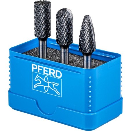 3-teiliges Hartmetall-Fräserset PFERD 1414 ALLROUND HC-FEP 12 mm
