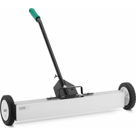 MSW Magnetbesen zum Aufsammeln von Nagelspänen, auf Rädern, Breite 75 cm Magnetbesen zum Aufsammeln