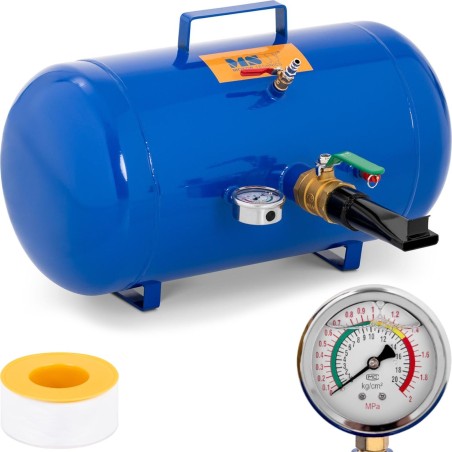 MSW Druckbehälter-Reifenfüller mit Manometer 6–8 bar, 38,5 l Druckbehälter-Reifenfüller