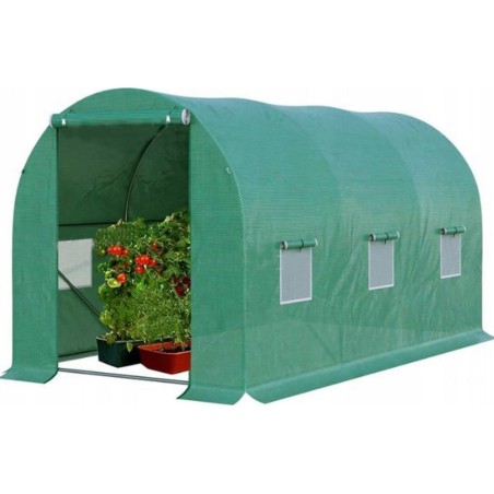 Garten-Folientunnel, Gewächshaus 2x3 m, 6 m², grün, für Gemüse, LEAN-Gestell