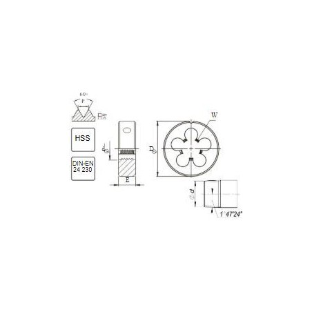 Fanar-Gewindebohrer NPT 1" -11½ DIN-24230 HSS 800 (N1-121001-4639)