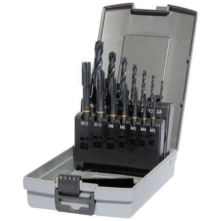 Gühring-Set mit Gewindebohrern und Bohrern für Sacklöcher M3–M12 GUHRING