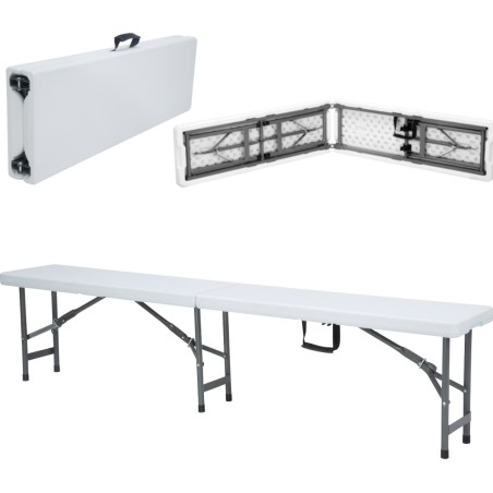 Hendi Klappbare Catering-Bank, weiß, 1830 x 300 x 430 mm – Hendi 811191 Klappbare Catering-Bank, weiß, 1830 x 300 x 430 mm –