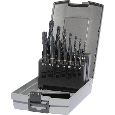 GUHRING-Set mit Gewindebohrern und Bohrern für Bohrungen M3–M12