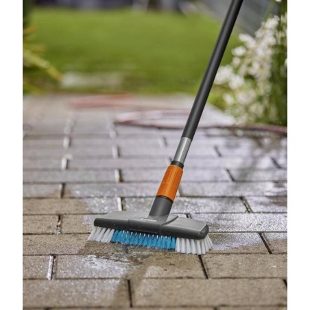 Gardena GARDENA Cleansystem Reinigungsset Soft mit Griff S, Reinigungsbürste (grau/türkis, Arbeitsbreite 27 cm)