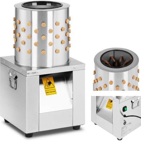 Wiesenfield Federentferner für Wachteln, rostfrei, Trommeldurchmesser 305 mm, 120 W Federentferner für Wachteln, rostfrei, Trommeldurchmesser 305 mm, 120 W