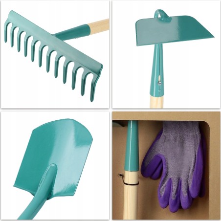 Kadax Gartengeräte-Set: Spaten, Rechen, Hacke, Handschuhe