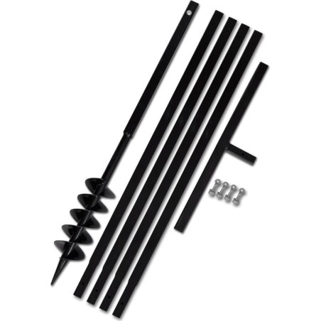 vidaXL Erdbohrer mit Griff, 100 mm, ausziehbar, 5 m, Stahl
