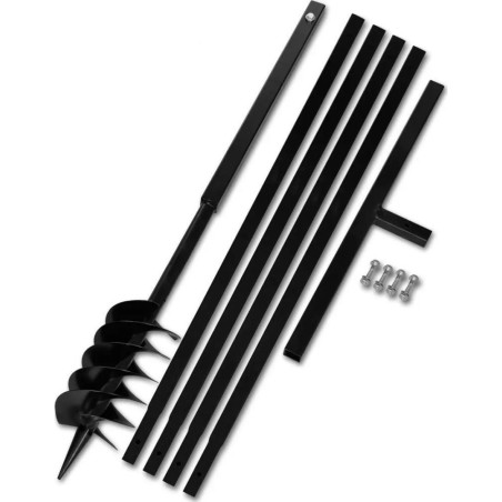 vidaXL Erdbohrer mit Griff, 120 mm, ausziehbar, 5 m, Stahl