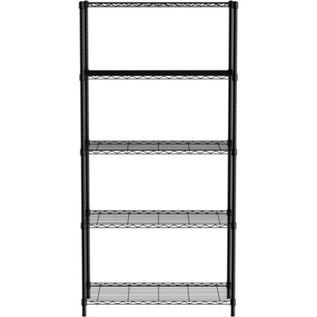 Hendi Zusammenbaubares Lagerregal mit 5 Fachböden, schwarz, 91 x 45 x 183 cm – Hendi 812990 Zusammenbaubares Lagerregal mit 5 Fachböden, schwarz, 91 x 45 x 18