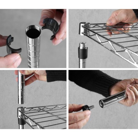 Hendi Zusammenbaubares Lagerregal mit 5 Fachböden, schwarz, 91 x 45 x 183 cm – Hendi 812990 Zusammenbaubares Lagerregal mit 5 Fachböden, schwarz, 91 x 45 x 18