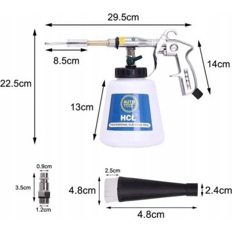 Rosfix Druckluftpistole zum Reinigen von Polstern TORNADO, 1/4-Zoll-Anschluss, Kompressor