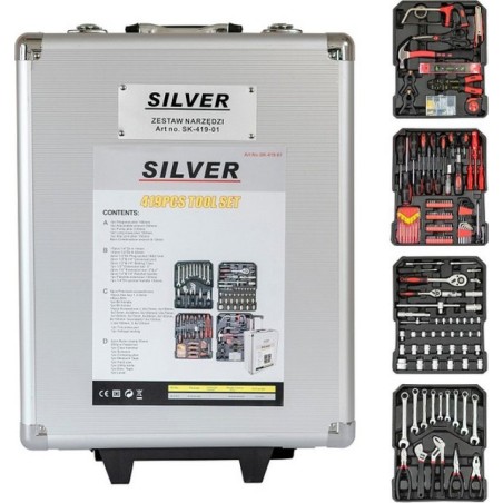 Beschaffung eines Schlüsselsatzes (419 Teile) / Rollkoffer / silberfarben