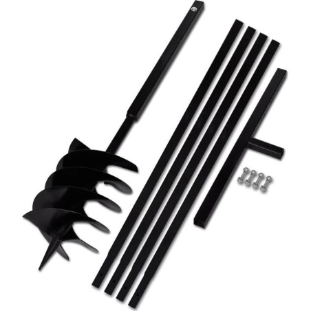 vidaXL Erdbohrer mit Griff, 200 mm, ausziehbar, 5 m, Stahl