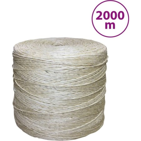 vidaXL Seil, 100 % Sisal, 3 mm, 2000 m