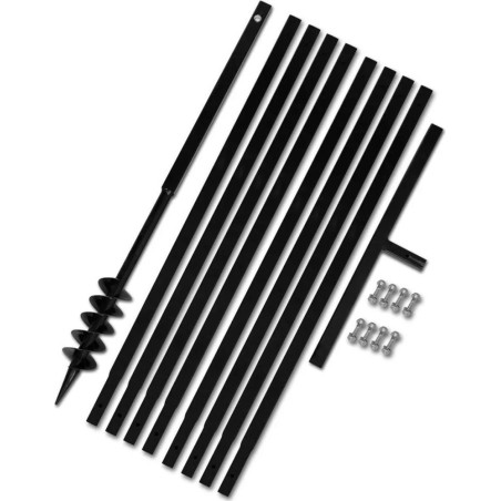 vidaXL Erdbohrer mit Griff, 80 mm, ausziehbar, 9 m, Stahl