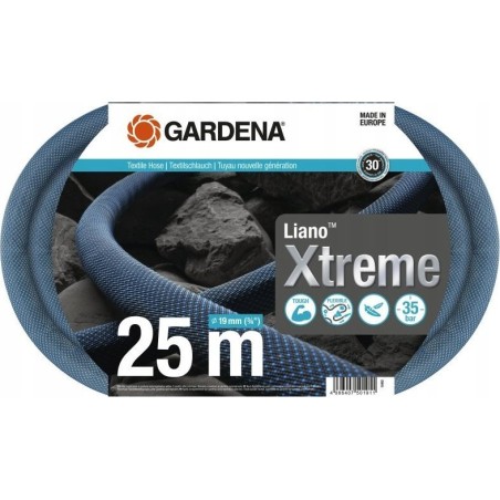 Gardena GARDENA Textilschlauch Liano Xtreme 3/4", 25 Meter (dunkelgrau/orange, Modell 2023)