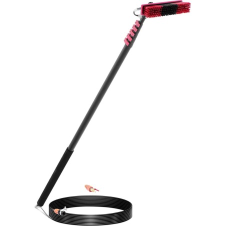 Ulsonix Teleskop-Wasserbürste mit Schlauch zum Reinigen von Fenstern und Solarmodulen, Länge 9 m Teleskop-Wasserbürste mit Schlauch