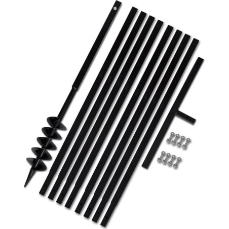 vidaXL Erdbohrer mit Griff, 100 mm, ausziehbar, 9 m, Stahl
