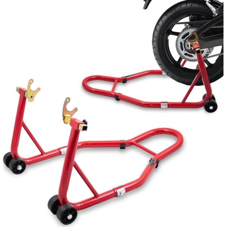 Bituxx Motorradständer, rot, Halterung, Hebevorrichtung, 250 kg, Hinterrad 21–34 cm, Motorrad