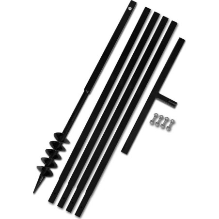 vidaXL Erdbohrer mit Griff, 80 mm, ausziehbar, 5 m, Stahl