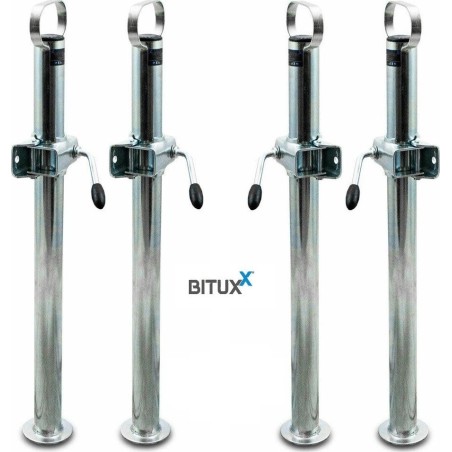 Bituxx Stützfüße mit Klemme, 70 cm, 4er-Set, universell einsetzbar für Abschleppwagen/Anhänger bis 1000 kg