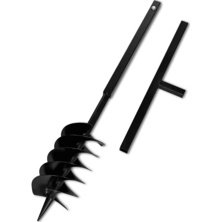 vidaXL Erdbohrer mit Griff, Dreifachspirale, Stahl, schwarz, 150 mm