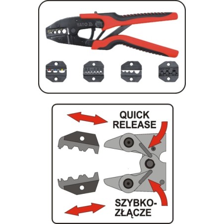 Yato Steckverbinder-Crimpzange 260 mm mit 5 Matrizen (YT-2245)