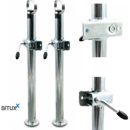Bituxx Parkstützen mit Klemme, 70 cm, 2 Stück, universell für Abschleppwagen/Anhänger