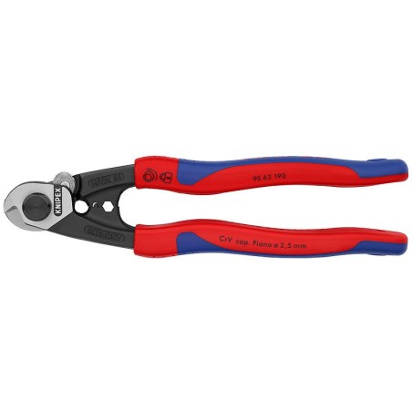 Knipex 9562190 Crimpzange, blau-rot, Kabelcrimpzange, Schneidezange