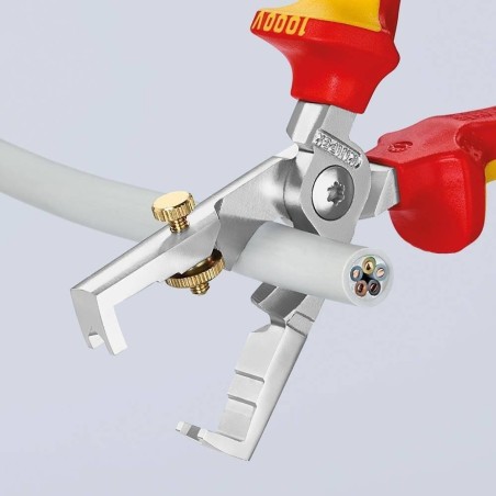 Knipex Abisolier- und Kabelschere, 180 mm