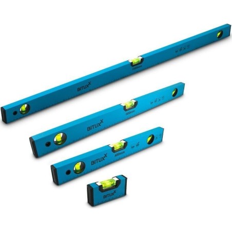 Bituxx Magnetische Wasserwaagen 10/40/60/100 cm, 4er-Set Aluminium-Wasserwaagen