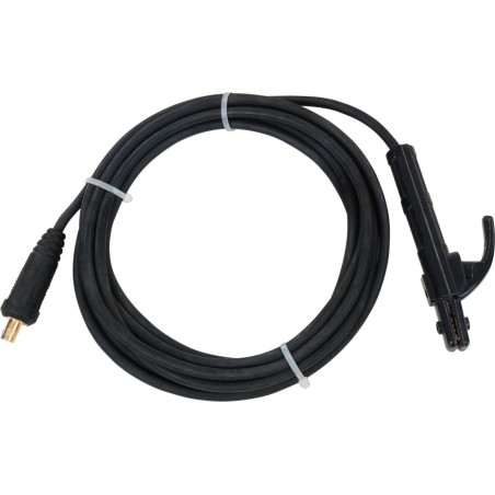 Stamos MMA-Schweißzange mit 8 m langem Kabel und DKJ 35-50-Stecker Kabel mit Zange für MMA-Schweißgeräte, dicker Stecker, 8 m lang