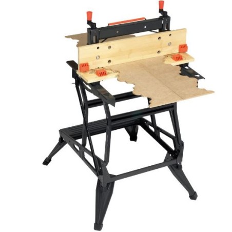 Black&Decker Workmate-Werkbank mit vertikaler Klemmbacke und 2 Arbeitshöhen 610 x 472 mm WM550