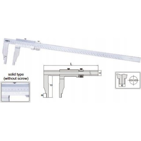 Insize Messschieber  200 mm, Genauigkeit 0,05 mm  8 Backen, 100 mm